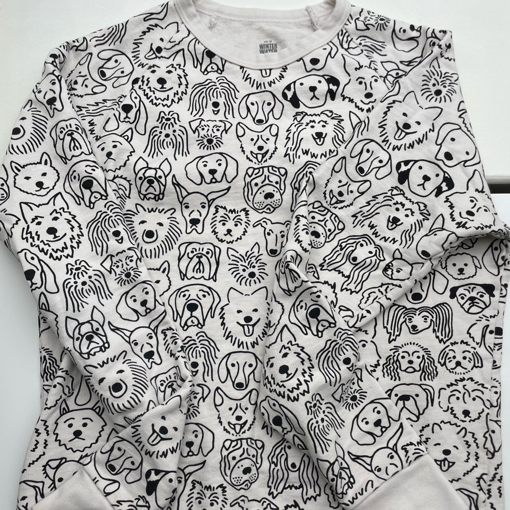 Winter Water Factory Dog Print Sweatshirt